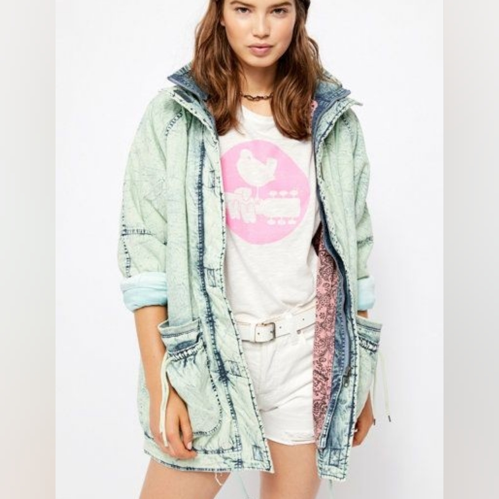 🌈Free People Real Games Denim Parka Jacket⭐🔥🔥